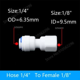 RO Water Straight Pipe Fitting 1/4" 3/8" OD Hose 1/8" 1/4" 3/8" 1/2" 3/4" BSP Male Female Thread Plastic Quick Connector System