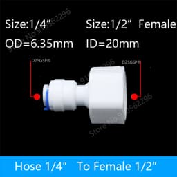 RO Water Straight Pipe Fitting 1/4" 3/8" OD Hose 1/8" 1/4" 3/8" 1/2" 3/4" BSP Male Female Thread Plastic Quick Connector System