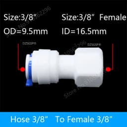 RO Water Straight Pipe Fitting 1/4" 3/8" OD Hose 1/8" 1/4" 3/8" 1/2" 3/4" BSP Male Female Thread Plastic Quick Connector System