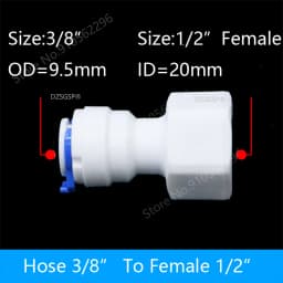 RO Water Straight Pipe Fitting 1/4" 3/8" OD Hose 1/8" 1/4" 3/8" 1/2" 3/4" BSP Male Female Thread Plastic Quick Connector System