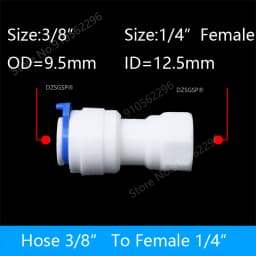 RO Water Straight Pipe Fitting 1/4" 3/8" OD Hose 1/8" 1/4" 3/8" 1/2" 3/4" BSP Male Female Thread Plastic Quick Connector System