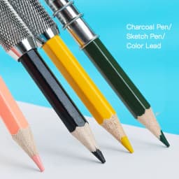 1 Pcs Adjustable Dual Head / Single Head Pencil Extender Holder Sketch School Painting Art Write Tool for Writing Metal Color Ro