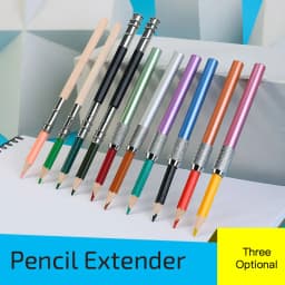 1 Pcs Adjustable Dual Head / Single Head Pencil Extender Holder Sketch School Painting Art Write Tool for Writing Metal Color Ro