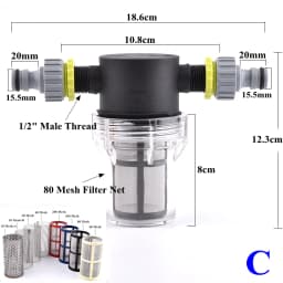 1/2 3/4 Inch Garden Watering Filter Agriculture Irrigation Hose Filter Water Pipe Quick Connector Car Washing Water Pump Filter