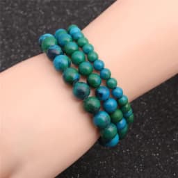 Chrysocolla Malachite Bracelets Women Men Natural Stone Beads Bracelet Round Diabetes Relief Bracelet Healing Jewelry 6/8/10mm