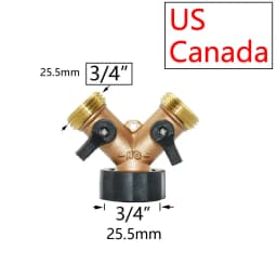 3/4" 2/4-Way Brass Plastic Garden Hose Splitter Y-Type Watering Connector Garden Tap For Outdoor Tap and Faucet