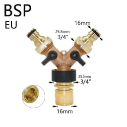 3/4" 2/4-Way Brass Plastic Garden Hose Splitter Y-Type Watering Connector Garden Tap For Outdoor Tap and Faucet
