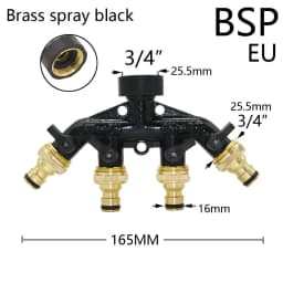 3/4" 2/4-Way Brass Plastic Garden Hose Splitter Y-Type Watering Connector Garden Tap For Outdoor Tap and Faucet