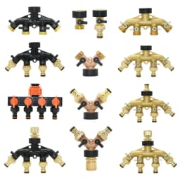3/4" 2/4-Way Brass Plastic Garden Hose Splitter Y-Type Watering Connector Garden Tap For Outdoor Tap and Faucet
