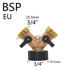 3/4" 2/4-Way Brass Plastic Garden Hose Splitter Y-Type Watering Connector Garden Tap For Outdoor Tap and Faucet