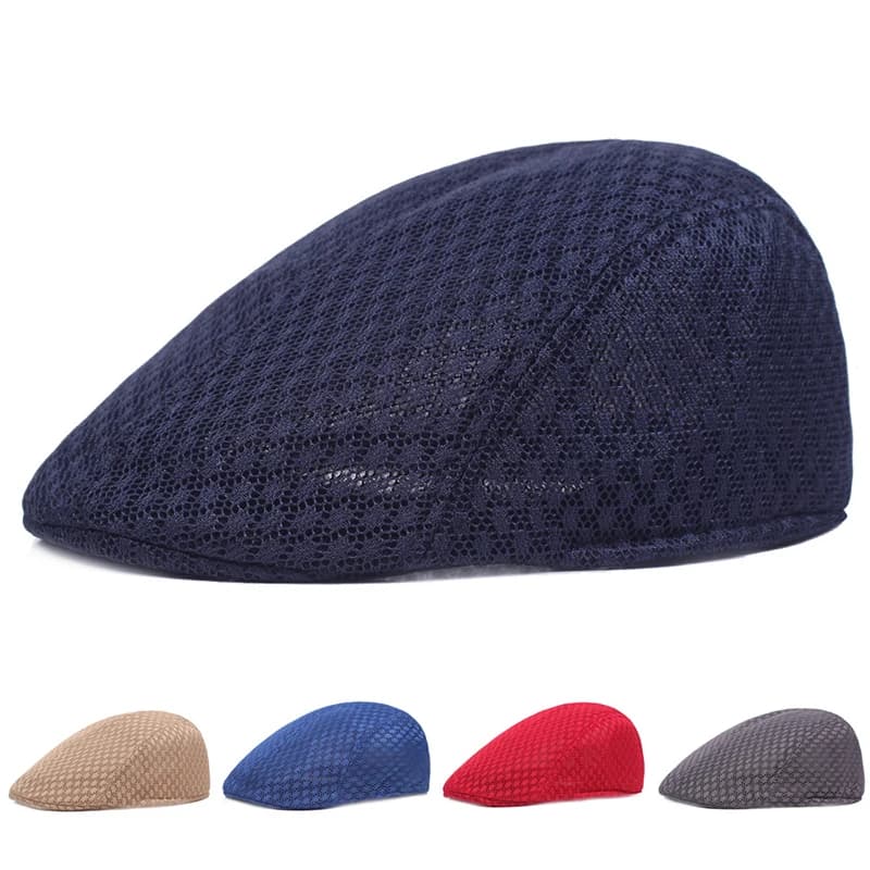 2026 New Summer Casual Beret Hat Unisex Mesh Flat Caps Newsboy Style Adjustable Fashion Breathable Summer Hat for Women Men Caps