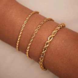 EMANCO Twisted Rope Chain Bracelet for Woman Hip Hop Punk 4MM Gold Color Stainless Steel Gold Color Necklace Fashion Jewelry