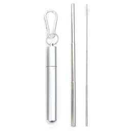 Reusable Telescopic Straw 304 Stainless Steel Metal Straw With Cleaning Brush Portable Drinking Straw Set For Travel With Case
