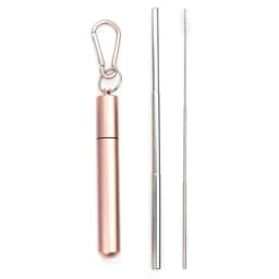 Reusable Telescopic Straw 304 Stainless Steel Metal Straw With Cleaning Brush Portable Drinking Straw Set For Travel With Case