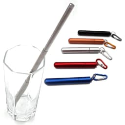 Reusable Telescopic Straw 304 Stainless Steel Metal Straw With Cleaning Brush Portable Drinking Straw Set For Travel With Case