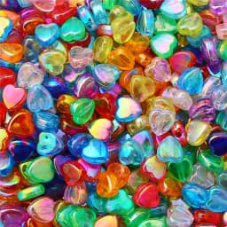 100pcs Transparent AB Color Five-pointed Star Heart Acrylic Beads Loose Spacer Beads for Jewelry Making DIY Bracelet Accessories