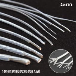 5m High Purity Silver Plated OCC Wire Copper Cable For Audio DIY Amplifier Headphone Speaker Cable 14/16/18/19/20/22/24/26 AWG