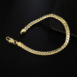 925 sterling silver 18K gold 6MM chain bracelets neckalce for women men fashion Party wedding jewelry sets gifts