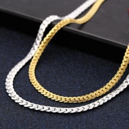 925 sterling silver 18K gold 6MM chain bracelets neckalce for women men fashion Party wedding jewelry sets gifts
