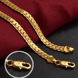 925 sterling silver 18K gold 6MM chain bracelets neckalce for women men fashion Party wedding jewelry sets gifts