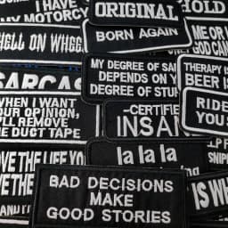 ORIGINAL Iron On Patches Apparel Sewing Fabric Handmade Appliques For Clothing Music Stickers Badges Parche BLACK