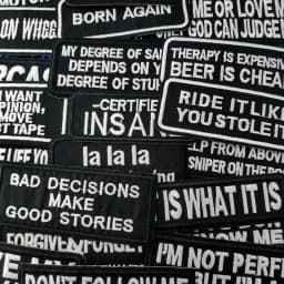 ORIGINAL Iron On Patches Apparel Sewing Fabric Handmade Appliques For Clothing Music Stickers Badges Parche BLACK