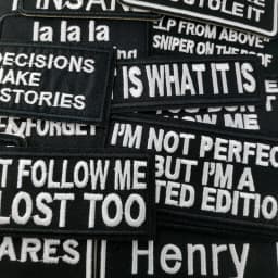 ORIGINAL Iron On Patches Apparel Sewing Fabric Handmade Appliques For Clothing Music Stickers Badges Parche BLACK