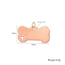 5pcs Cat Dog ID Tag Dog Stainless Steel Collar Bone Shape Pet Charm Pet Name Pendant Bone Necklace Jewelry Wholesale