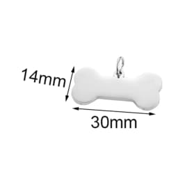 5pcs Cat Dog ID Tag Dog Stainless Steel Collar Bone Shape Pet Charm Pet Name Pendant Bone Necklace Jewelry Wholesale