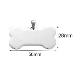 5pcs Cat Dog ID Tag Dog Stainless Steel Collar Bone Shape Pet Charm Pet Name Pendant Bone Necklace Jewelry Wholesale