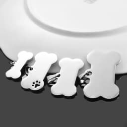 5pcs Cat Dog ID Tag Dog Stainless Steel Collar Bone Shape Pet Charm Pet Name Pendant Bone Necklace Jewelry Wholesale