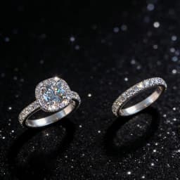 Luxury Exquisite Silver Color Princess Ring for Women Fashion Inlaid White Zircon Stones Wedding Rings Set Engagement Jewelry