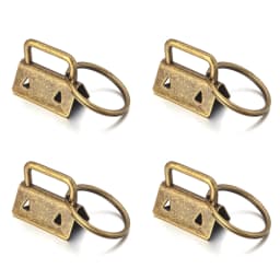 10pcs Key Fob Hardware Keychain Split Ring Wrist Wristlets Cotton Tail Clip Ribbon Leather Clip Foldover Connectors Supplies
