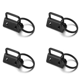 10pcs Key Fob Hardware Keychain Split Ring Wrist Wristlets Cotton Tail Clip Ribbon Leather Clip Foldover Connectors Supplies