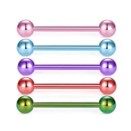 5PCS Acrylic Tongue Piercing Barbell Set Stainless Steel Glitter Tongue Rings Lot 14G Nipple Piercing Bar Bulk Piercing Langue