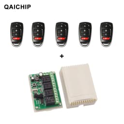 QIACHIP 433Mhz RF Remote Control Circuit Universal Wireless Switch DC 6V 12V 24V 4CH RF Relay Receiver and Keyfob Transmitter