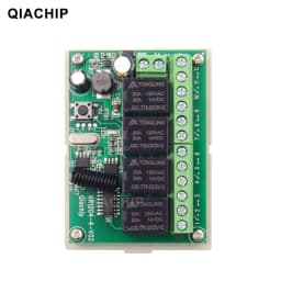 QIACHIP 433Mhz RF Remote Control Circuit Universal Wireless Switch DC 6V 12V 24V 4CH RF Relay Receiver and Keyfob Transmitter