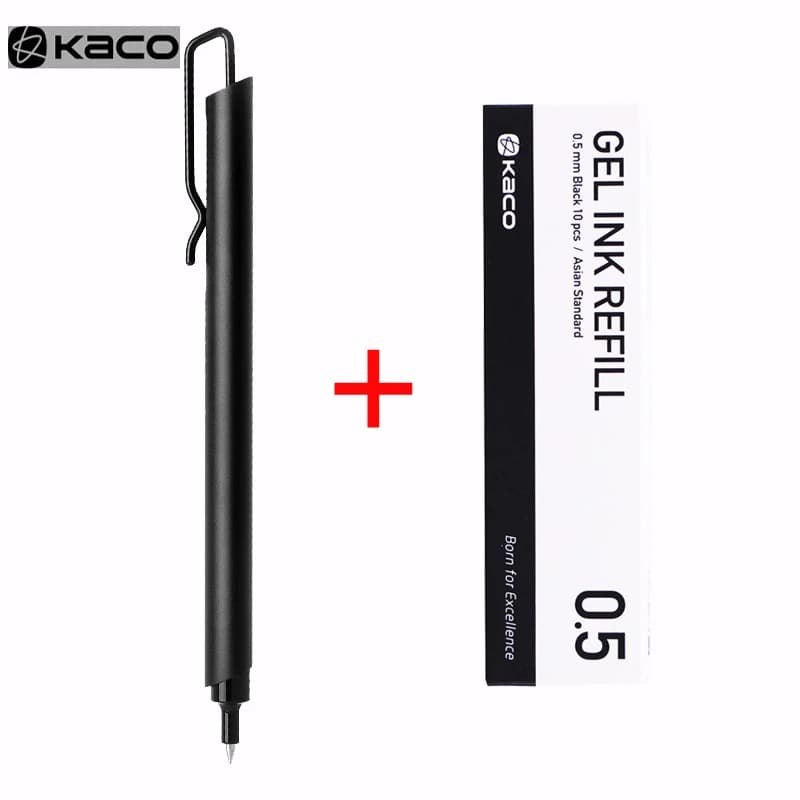 Kaco Metal Press Gel Pen High-End Sign Pen 0.5mm Ballpoint Pen Frosted Heavy Feel Metal Pen For Business OL Students Gift