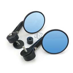 Motorcycle Round Handlebar Bar End Rear View Mirrors Blue Glass For Vespa GTS Sprint Primavera 150 300 125 250 LX GTV LXV