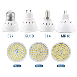 LED Bulb E27 E14 MR16 GU10 3W 4W 5W Spotlight 110V 220V 48 60 80 LED 2835 SMD Lampara for Home Lighting