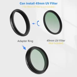 Haoge Lens Filter Adapter Ring for Fujifilm Fuji X100VI X100V Camera Fit 49mm UV CPL ND Filter Lens Cap Replace AR-X100 Black