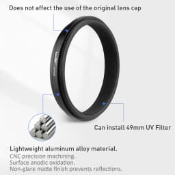 Haoge Lens Filter Adapter Ring for Fujifilm Fuji X100VI X100V Camera Fit 49mm UV CPL ND Filter Lens Cap Replace AR-X100 Black