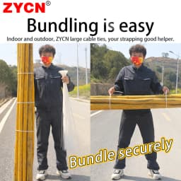 ZYCN 100Pcs Width 9MMx 400/500/600/1200 Self-Locking Nylon Cable Ties Plastic Extra-Large Thickening Heavy Duty