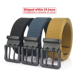MEDYLA Fashion Classic Canvas Belt Men Metal Double Pin Buckle Casual Strap Belt for Men High Quality Strap MN3008