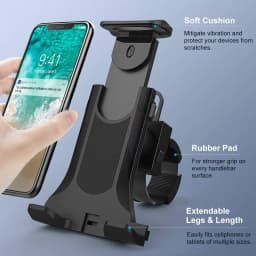 Universal Bike Treadmill Holder Stand for iPad Air 4 Pro Indoor Gym Handlebar Tablet Mount Holder for 4 to 11 inch Mobile Device
