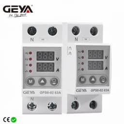 GEYA GPS8 Din Rail Over Current Protector Over Voltage Under Voltage Protective Device 40A 63A 80A 220VAC