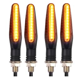 2/4pcs Motorcycle Turn Signals LED Light 12*335SMD Flowing Water Blinker IP67 Flashing Indicator Bendable 12V Flashing Lights