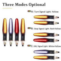 2/4pcs Motorcycle Turn Signals LED Light 12*335SMD Flowing Water Blinker IP67 Flashing Indicator Bendable 12V Flashing Lights