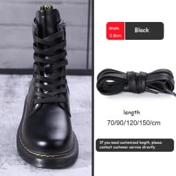 1Pair Waxed Cotton Shoelaces Flat Waterproof Shoe laces Unisex Boots Casual Sneaker Shoelace Leather Laces Shoes accessories