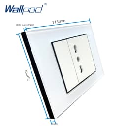 Italian Chile Socket Wallpad Luxury Tempered Glass Panel Electric Wall Power Socket Electrical Outlets For Home 16A AC 110-250V